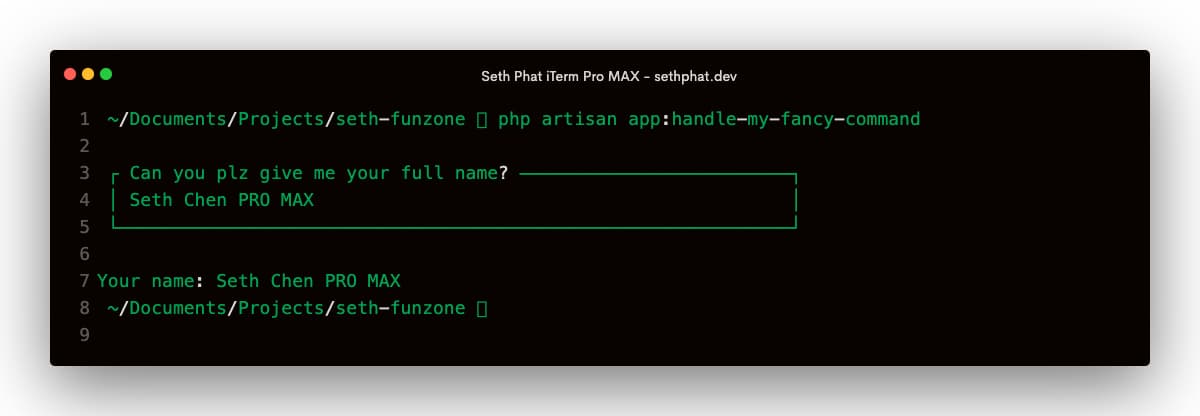 Create a fancy input for your Laravel Commands